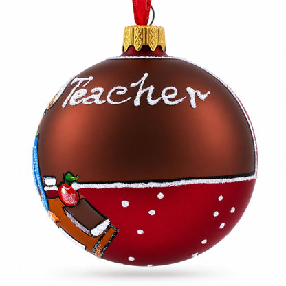 School Teacher Glass Ball Christmas Ornament 3.25 Inches