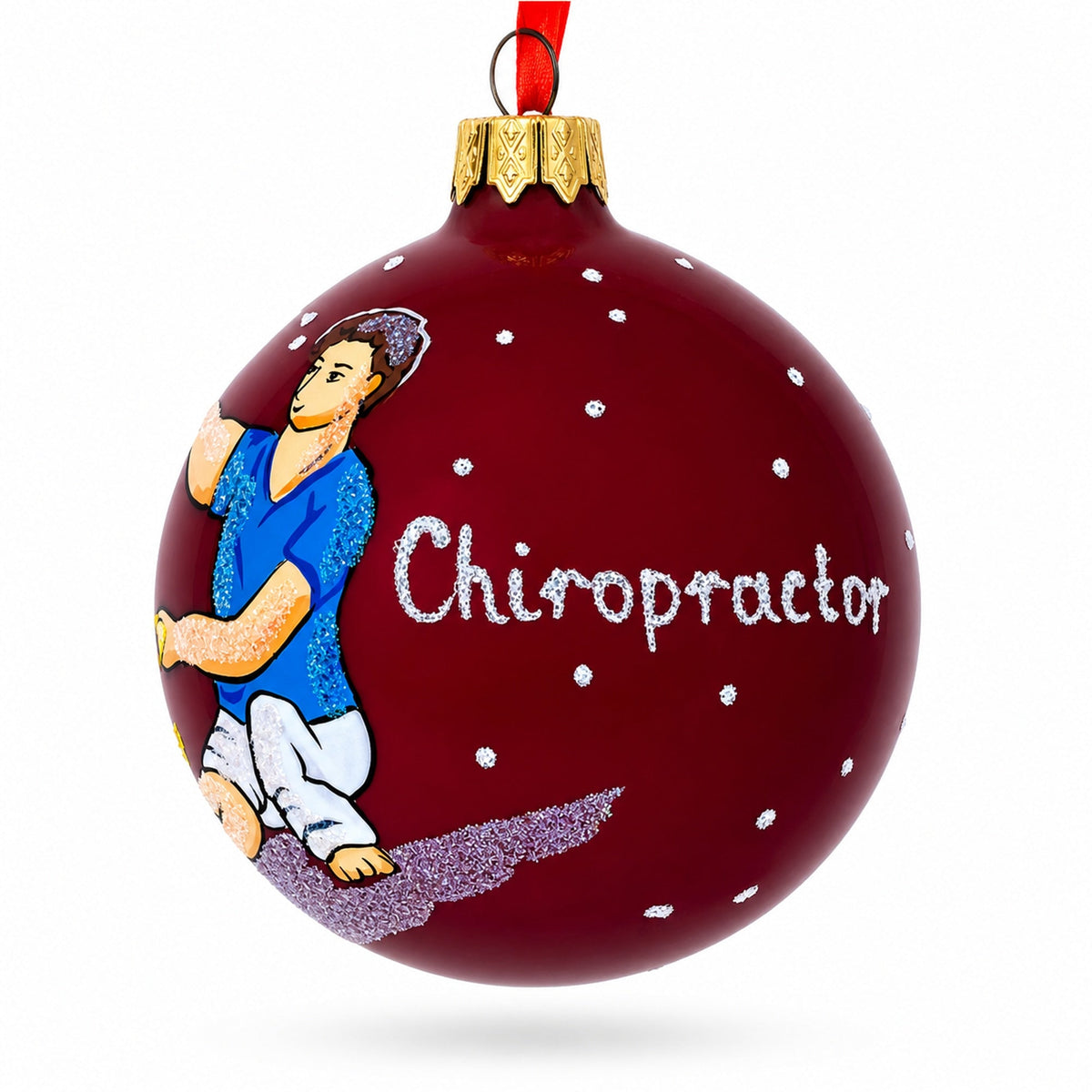 Chiropractor Glass Ball Christmas Ornament 3.25 Inches