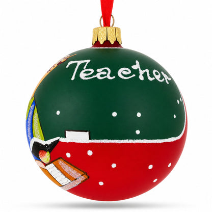 The Teacher Glass Ball Christmas Ornament 3.25 Inches