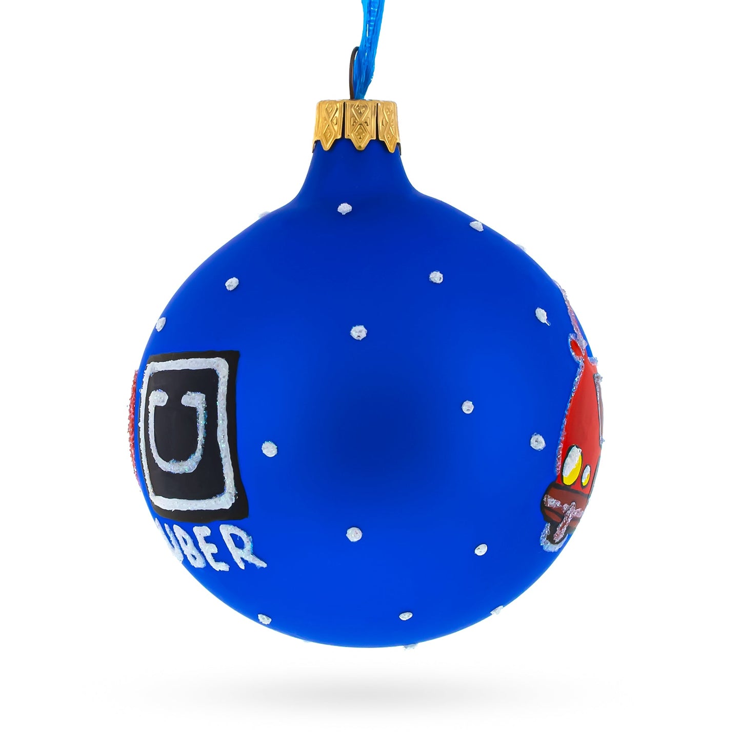 The Taxi Cab Glass Ball Christmas Ornament 3.25 Inches