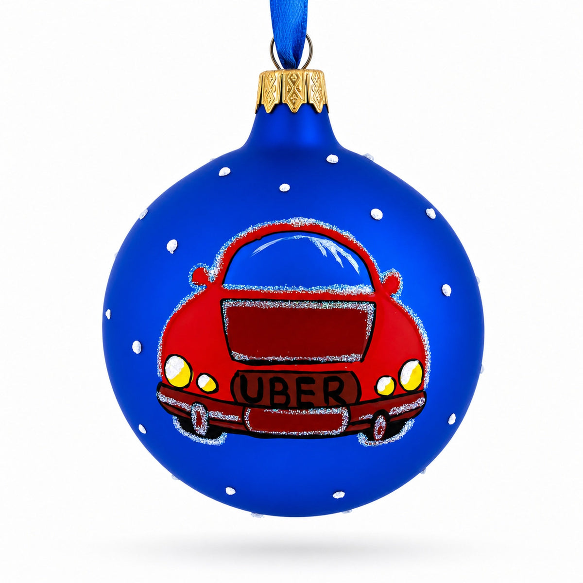 The Taxi Cab Glass Ball Christmas Ornament 3.25 Inches