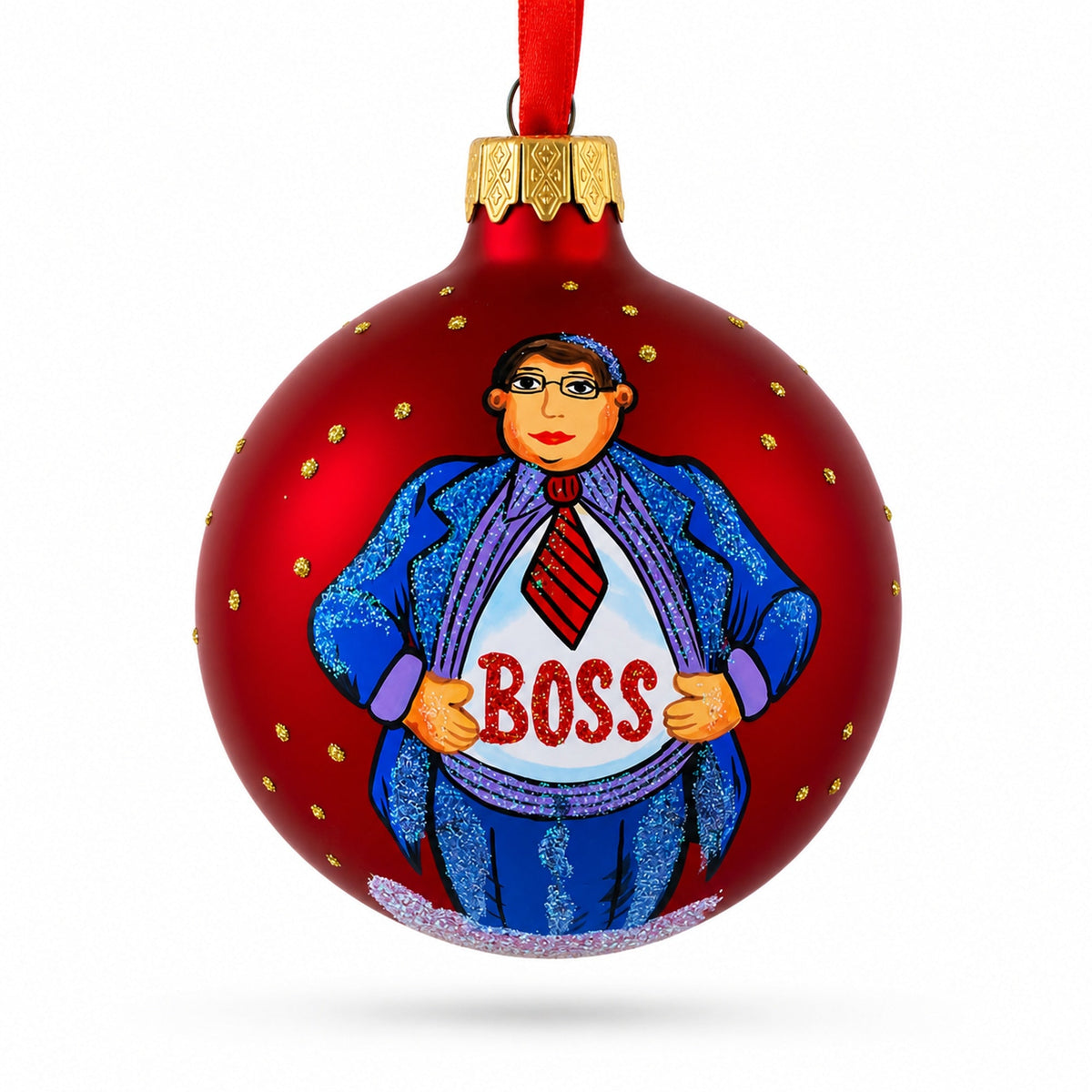 Boss Glass Ball Christmas Ornament 3.25 Inches