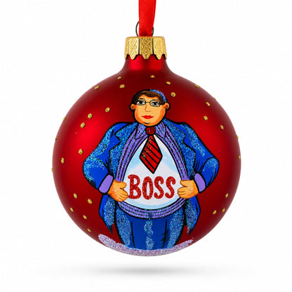 Boss Glass Ball Christmas Ornament 3.25 Inches
