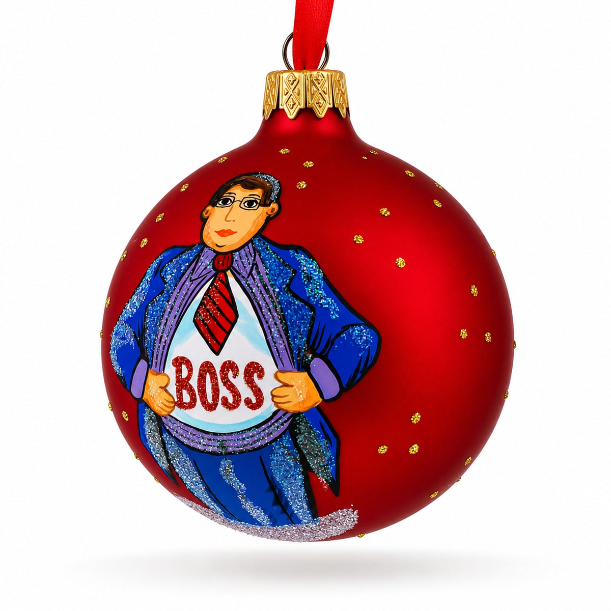 Boss Glass Ball Christmas Ornament 3.25 Inches