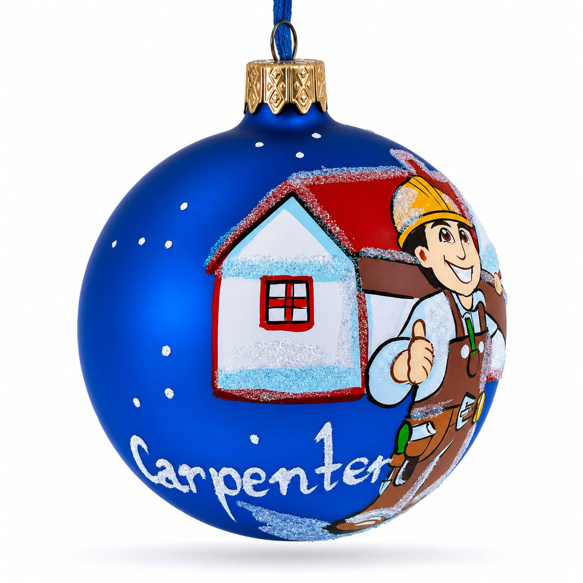 Carpenter Glass Ball Christmas Ornament 3.25 Inches