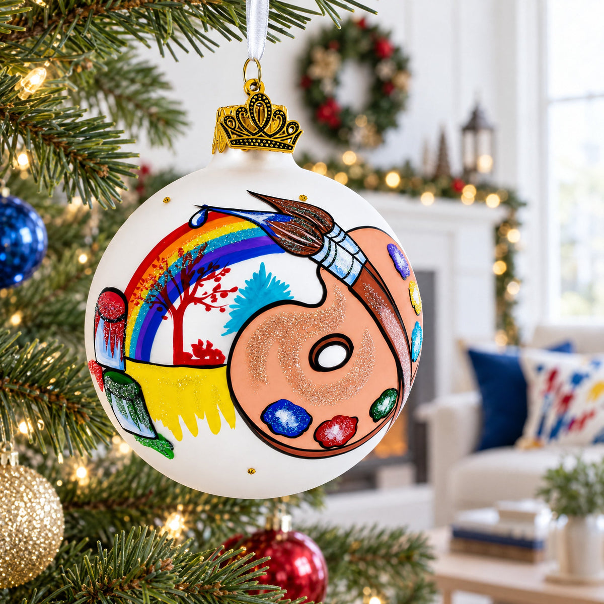 Art Tools for Artist Glass Ball Christmas Ornament 3.25 Inches