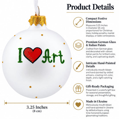 Art Tools for Artist Glass Ball Christmas Ornament 3.25 Inches