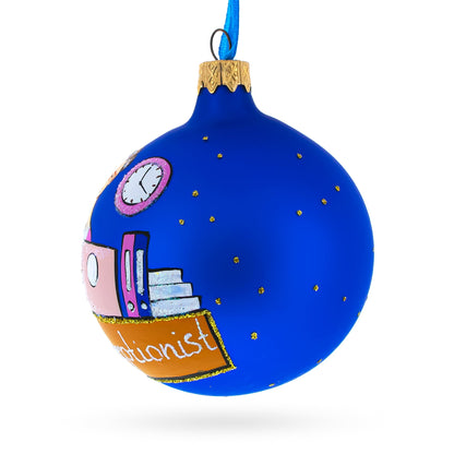 Receptionist Secretary Glass Ball Christmas Ornament 3.25 Inches