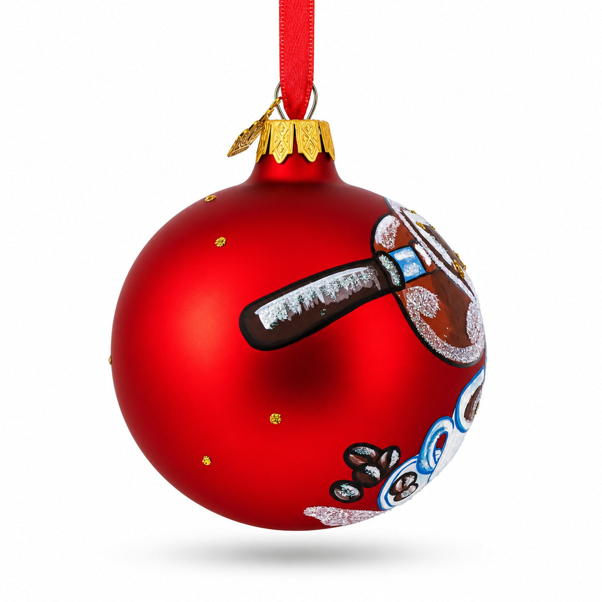 Coffee Lover Glass Ball Christmas Ornament 3.25 Inches