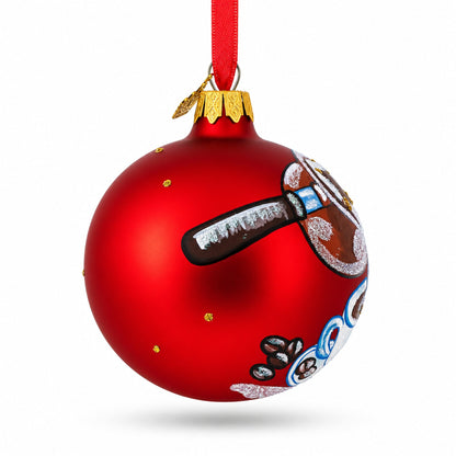 Coffee Lover Glass Ball Christmas Ornament 3.25 Inches