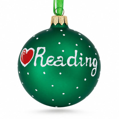 Wise Owl Reading Book Glass Ball Christmas Ornament 3.25 Inches
