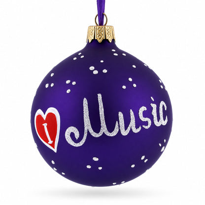 Music Instruments Glass Ball Christmas Ornament 3.25 Inches