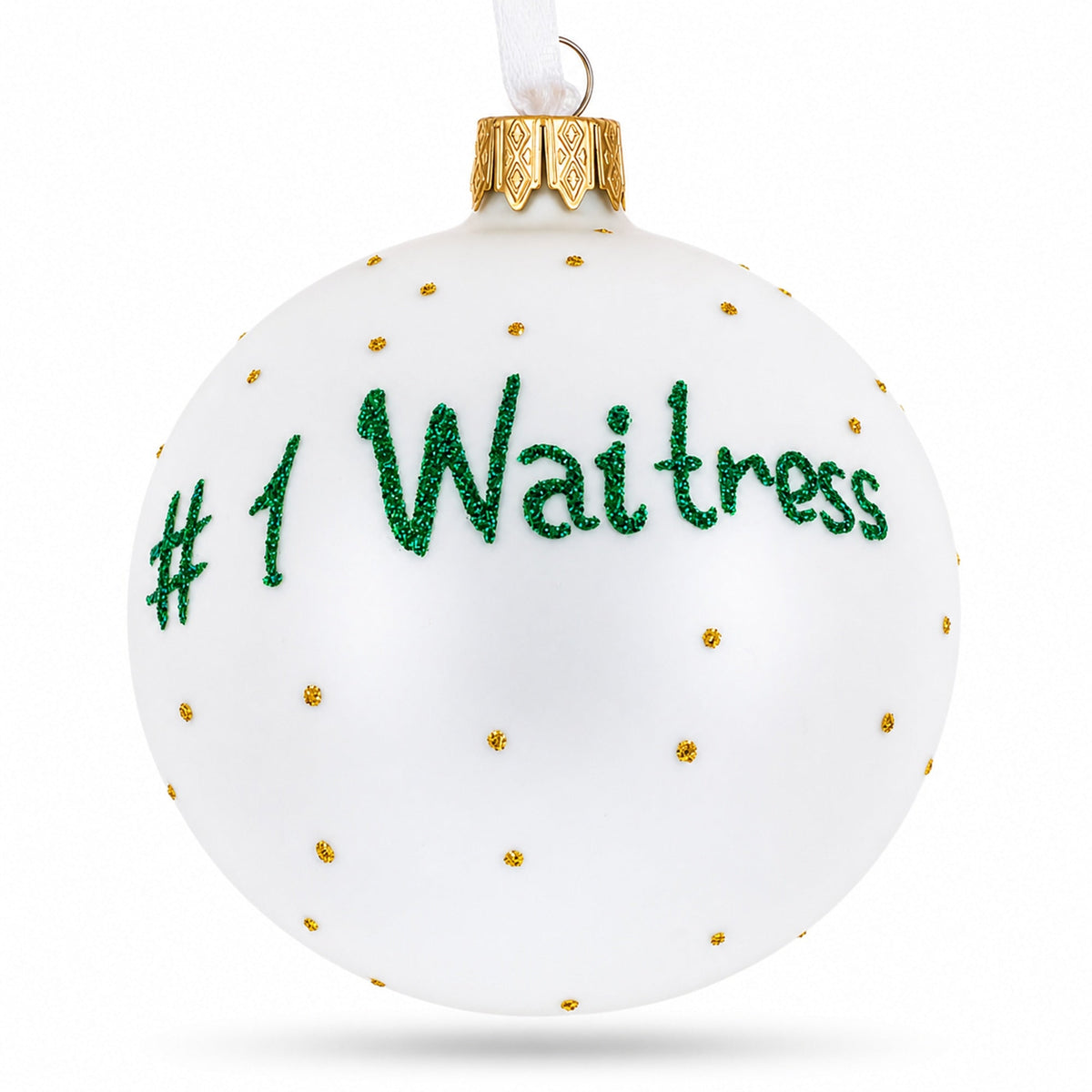 Waitress Glass Ball Christmas Ornament 3.25 Inches