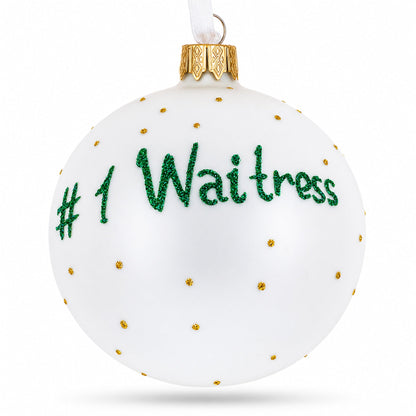 Waitress Glass Ball Christmas Ornament 3.25 Inches