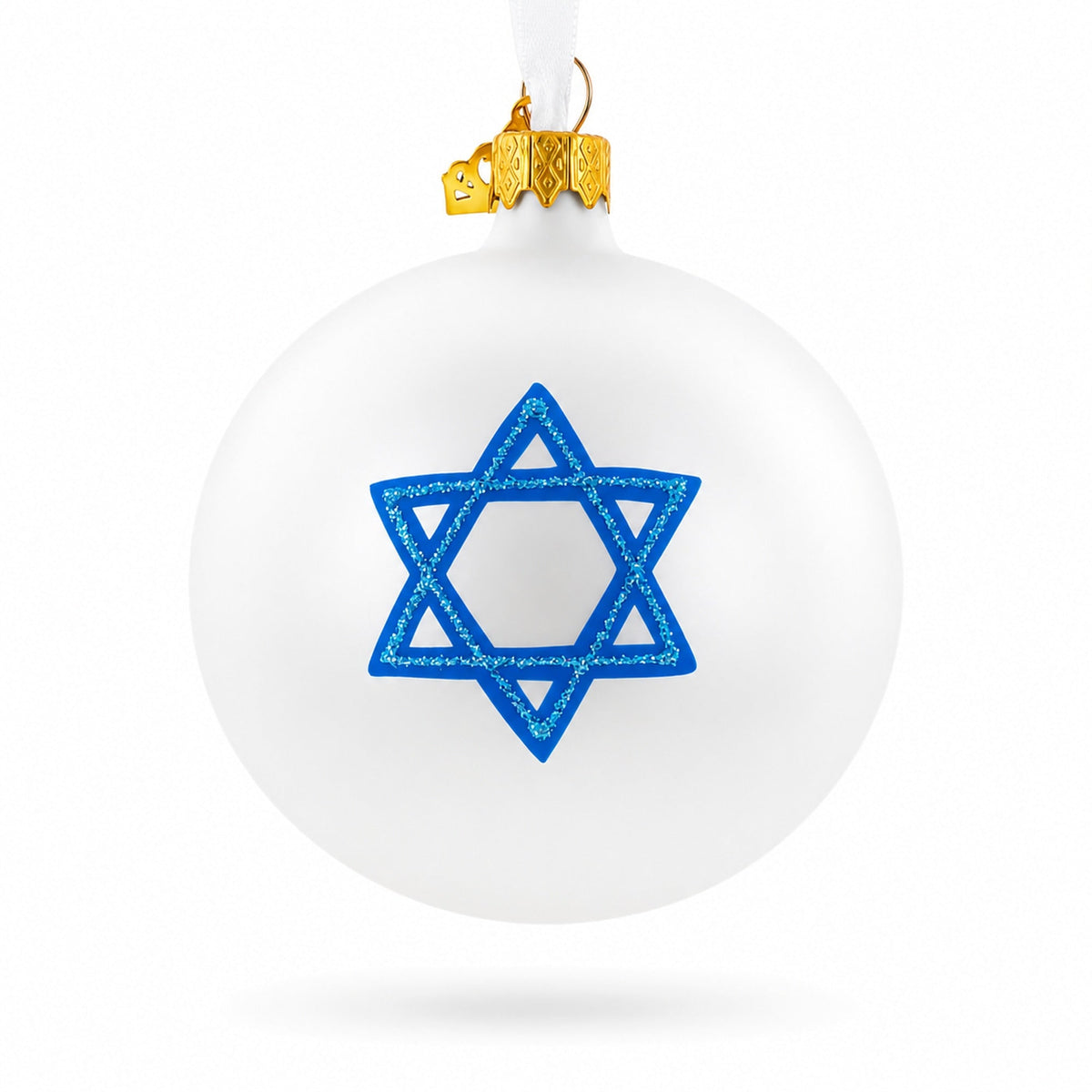 Israel Coat of Arms Glass Ball Christmas Ornament 3.25 Inches
