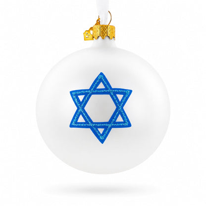 Israel Coat of Arms Glass Ball Christmas Ornament 3.25 Inches
