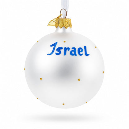 Flag of Israel Glass Ball Christmas Ornament 3.25 Inches
