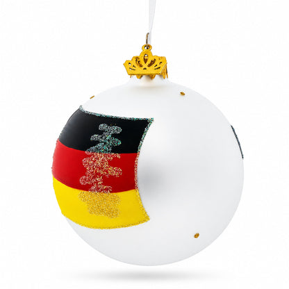 Flag of Germany Glass Ball Christmas Ornament 3.25 Inches