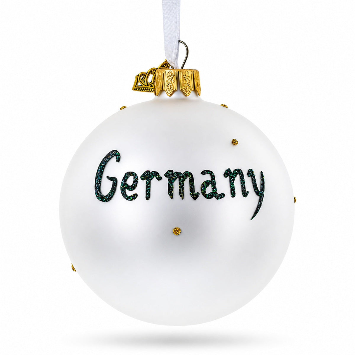 Flag of Germany Glass Ball Christmas Ornament 3.25 Inches