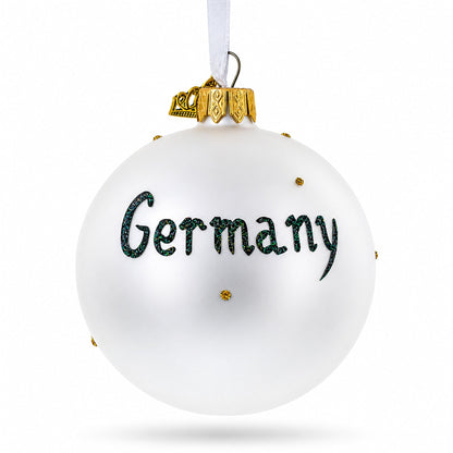 Flag of Germany Glass Ball Christmas Ornament 3.25 Inches