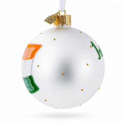 Flag of India Glass Ball Christmas Ornament 3.25 Inches