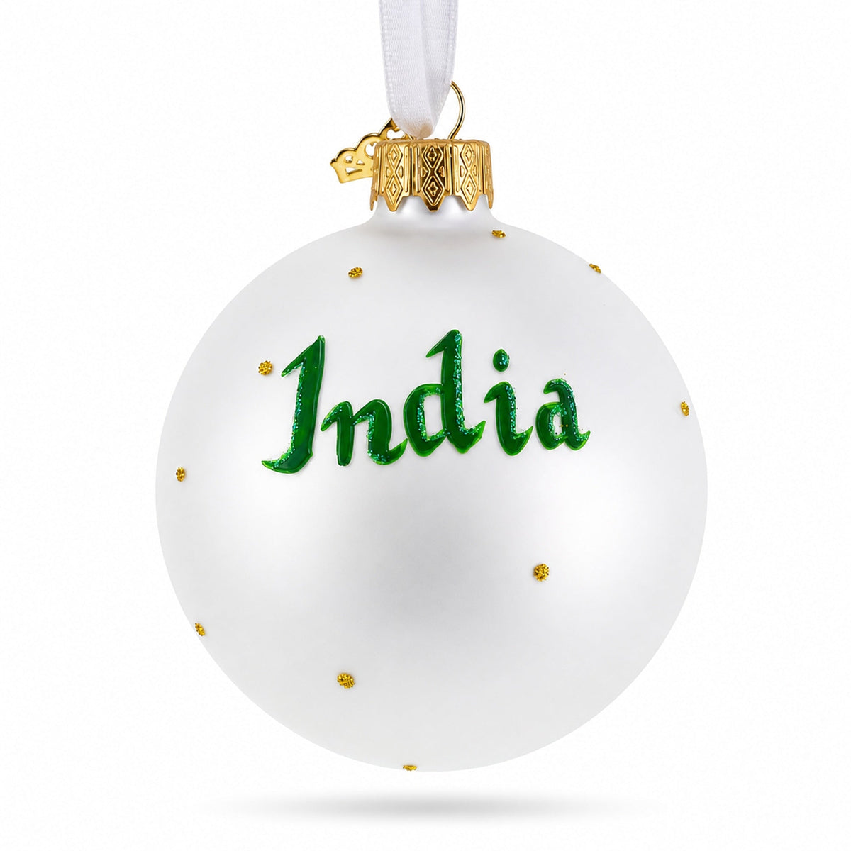 Flag of India Glass Ball Christmas Ornament 3.25 Inches