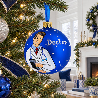 Doctor Glass Ball Christmas Ornament 3.25 Inches
