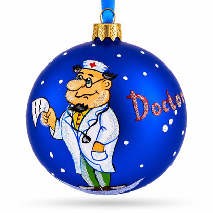 Doctor Reading Glass Ball Christmas Ornament 3.25 Inches