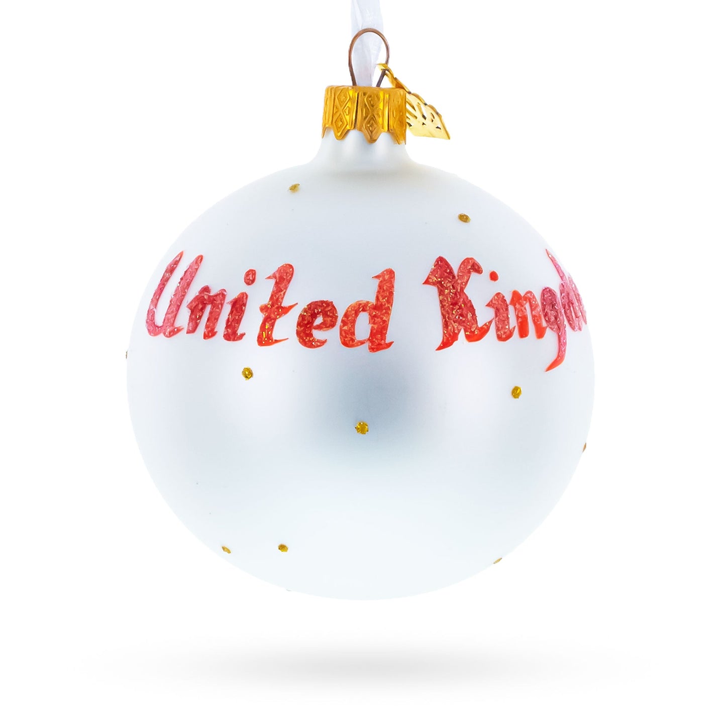 Flag of United Kingdom Glass Ball Christmas Ornament 3.25 Inches