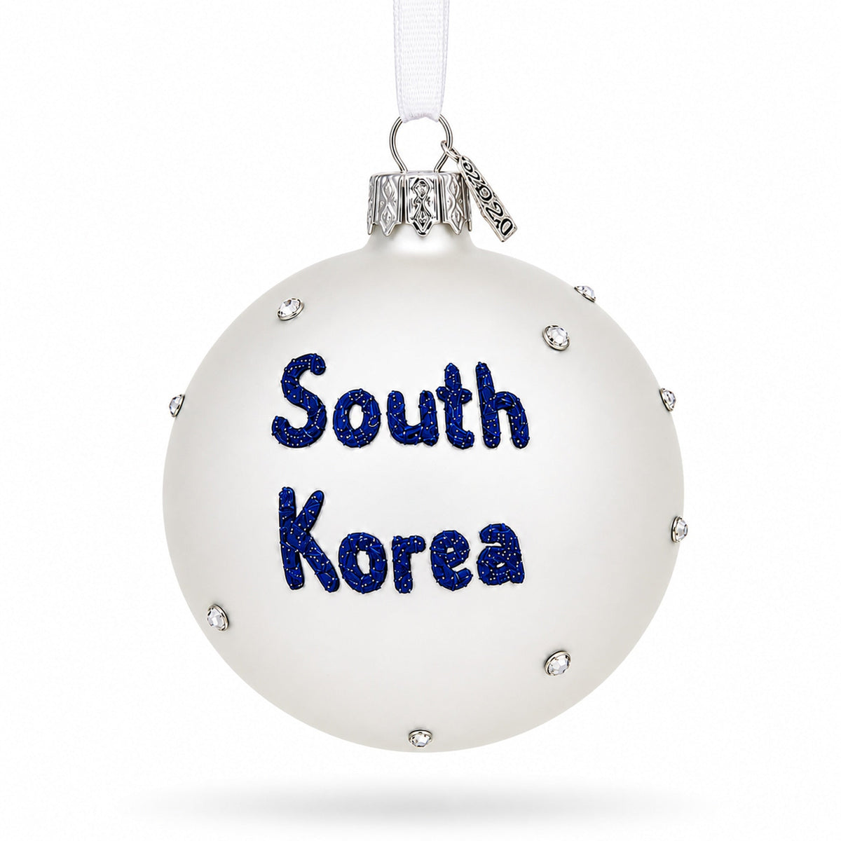 Flag of South Korea Glass Ball Christmas Ornament 3.25 Inches