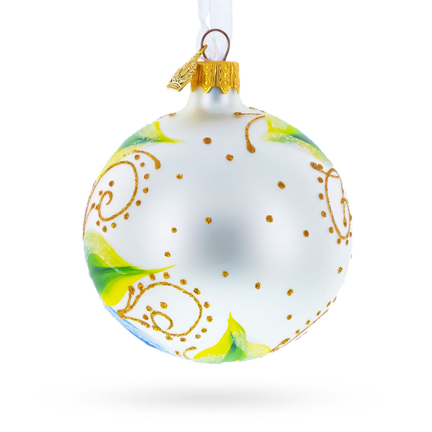 Orchid Medley Glass Ball Christmas Ornament 3.25 Inches