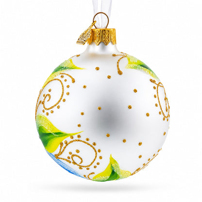 Orchid Medley Glass Ball Christmas Ornament 3.25 Inches