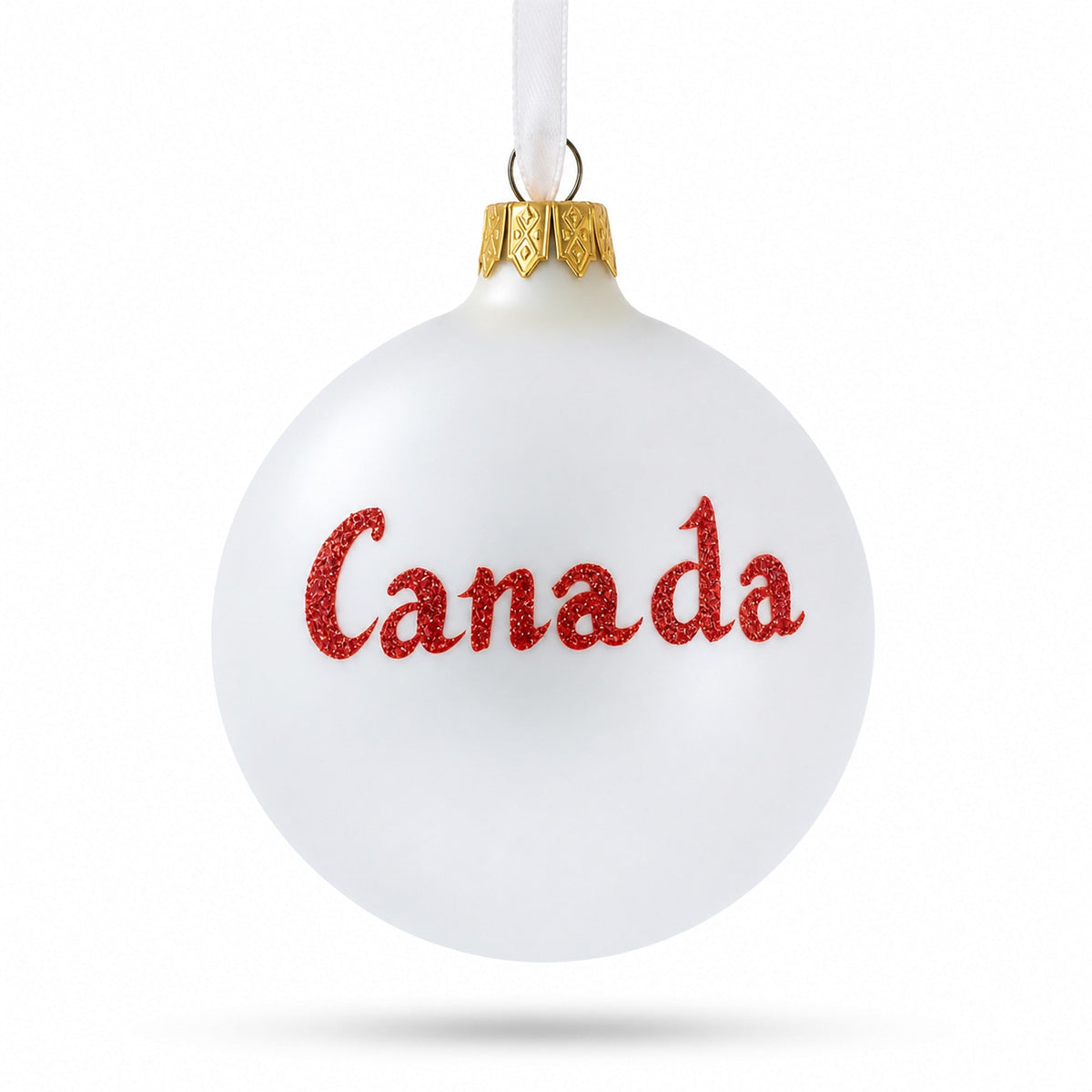 Canada Coat of Arms Glass Ball Christmas Ornament 3.25 Inches