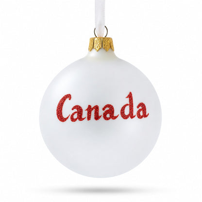 Canada Coat of Arms Glass Ball Christmas Ornament 3.25 Inches