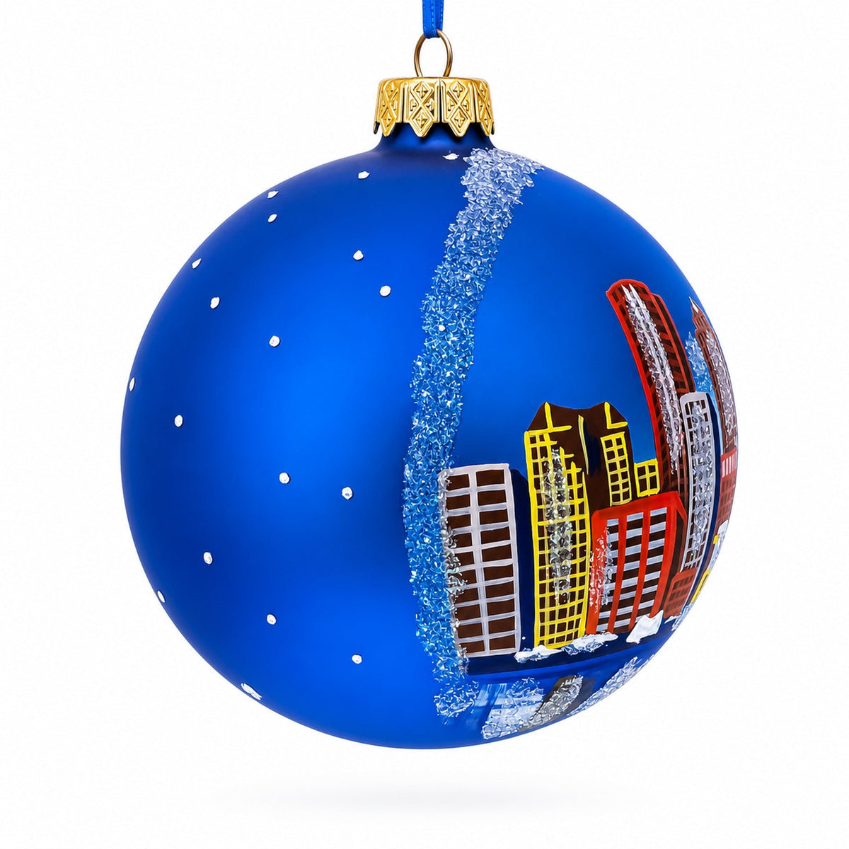 Boston, Massachusetts Glass Ball Christmas Ornament 3.25 Inches