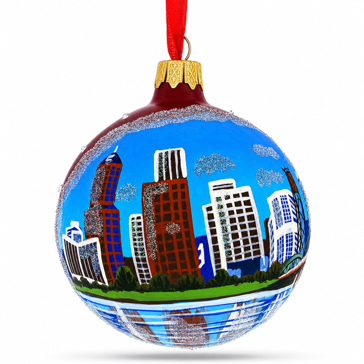 Portland, Oregon Glass Ball Christmas Ornament 3.25 Inches