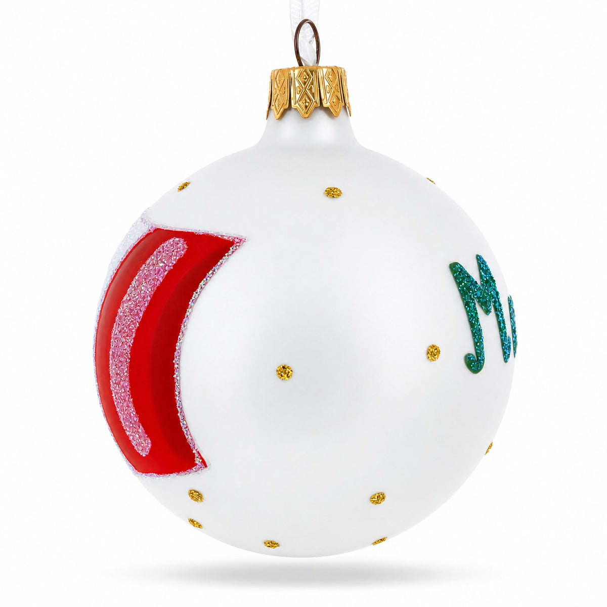 Flag of Mexico Glass Ball Christmas Ornament 3.25 Inches