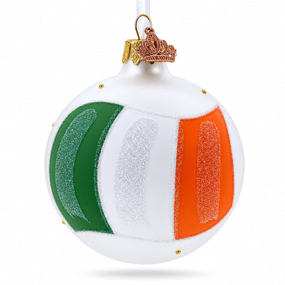 Flag of Ireland Glass Ball Christmas Ornament 3.25 Inches