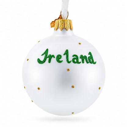 Flag of Ireland Glass Ball Christmas Ornament 3.25 Inches