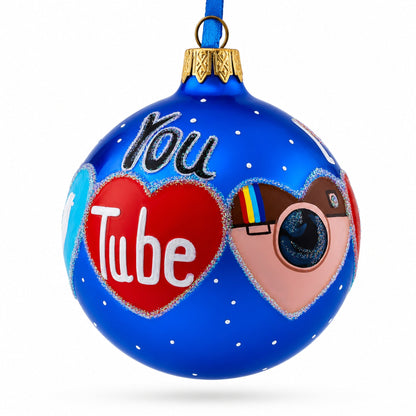 Social Networks Glass Ball Christmas Ornament 3.25 Inches