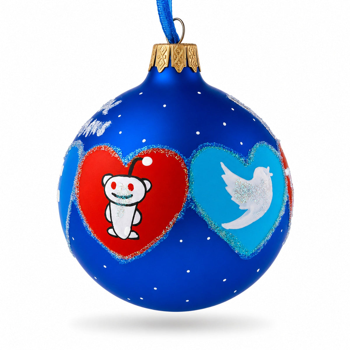 Social Networks Glass Ball Christmas Ornament 3.25 Inches