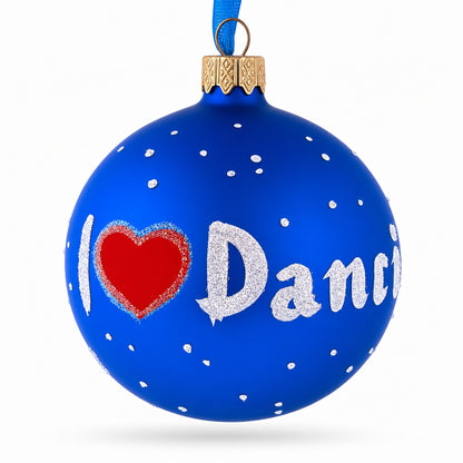 I Love Dancing Glass Ball Christmas Ornament 3.25 Inches