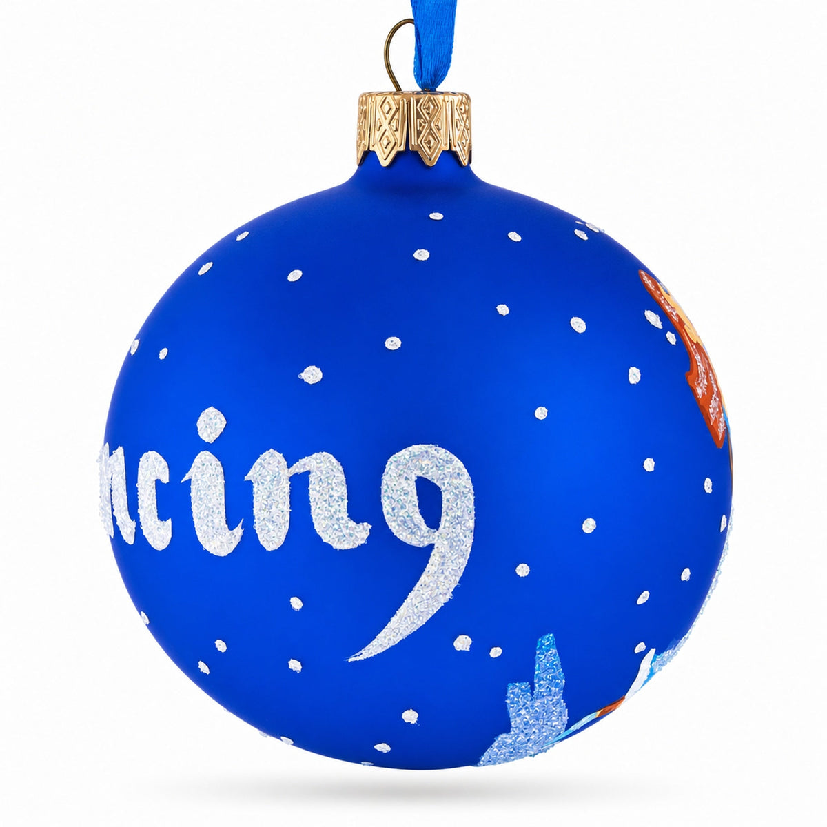 I Love Dancing Glass Ball Christmas Ornament 3.25 Inches