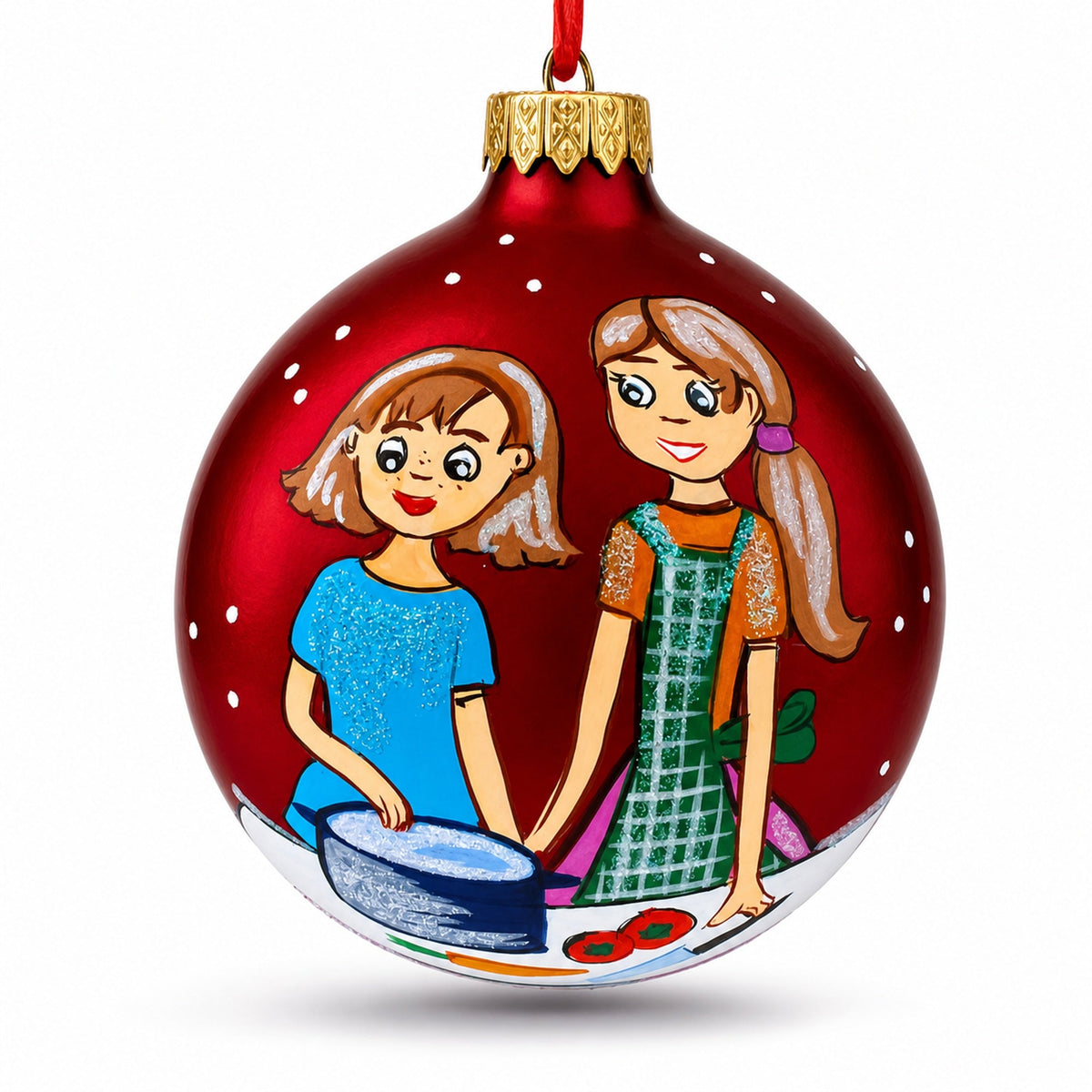 I Love Cooking Glass Ball Christmas Ornament 3.25 Inches