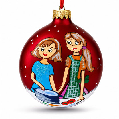 I Love Cooking Glass Ball Christmas Ornament 3.25 Inches