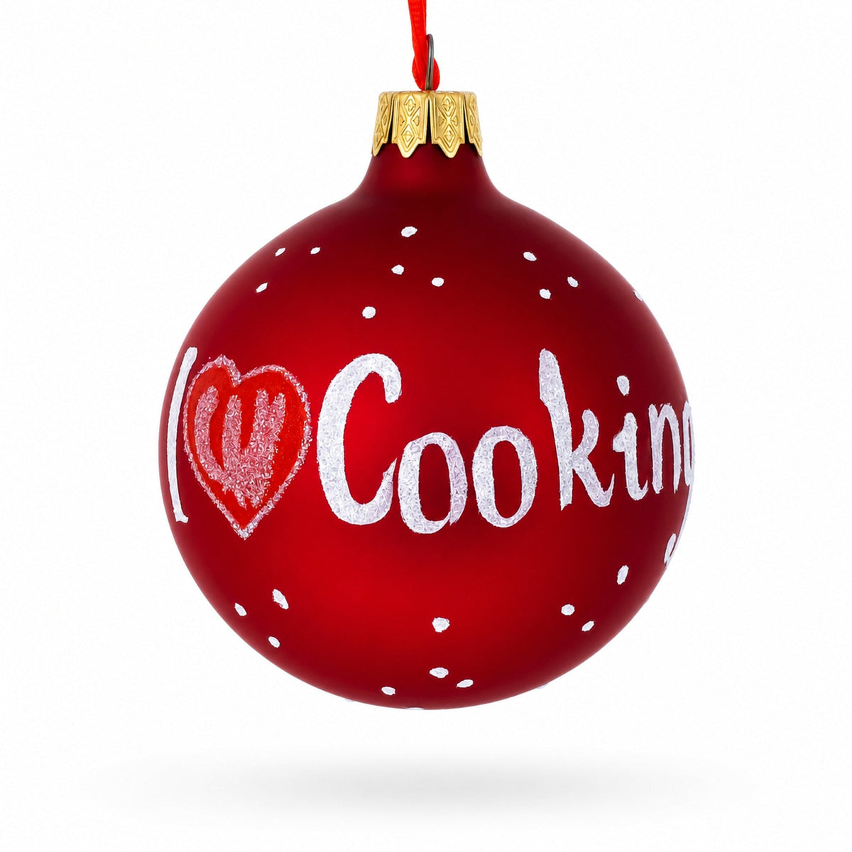 I Love Cooking Glass Ball Christmas Ornament 3.25 Inches