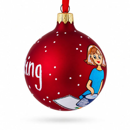I Love Cooking Glass Ball Christmas Ornament 3.25 Inches