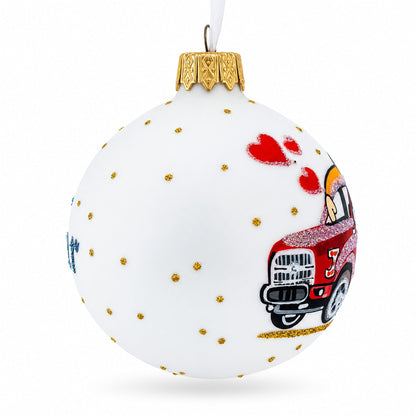 I Love My Car Glass Ball Christmas Ornament 3.25 Inches