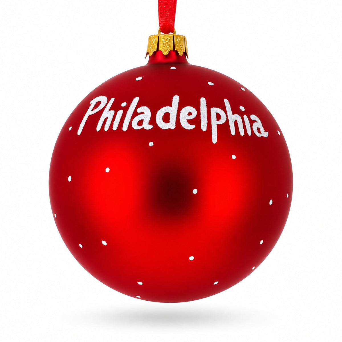 Philadelphia, Pennsylvania Glass Ball Christmas Ornament 4 Inches