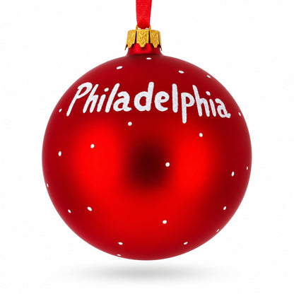 Philadelphia, Pennsylvania Glass Ball Christmas Ornament 4 Inches